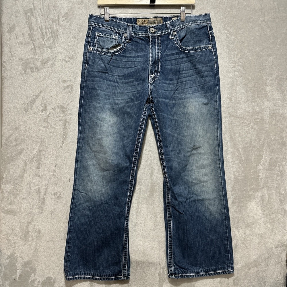 BKE Tyler Straight Leg Blue Denim Jeans Men's Size 36 Med Wash